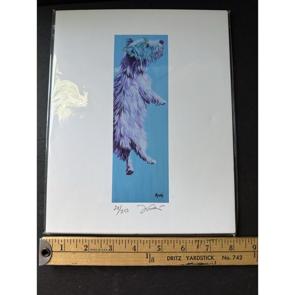 Yorkie Artisan Print 8x 10 Numbered Signed Art Print 20/250 Colorful Whimsy - Picture 4 of 8